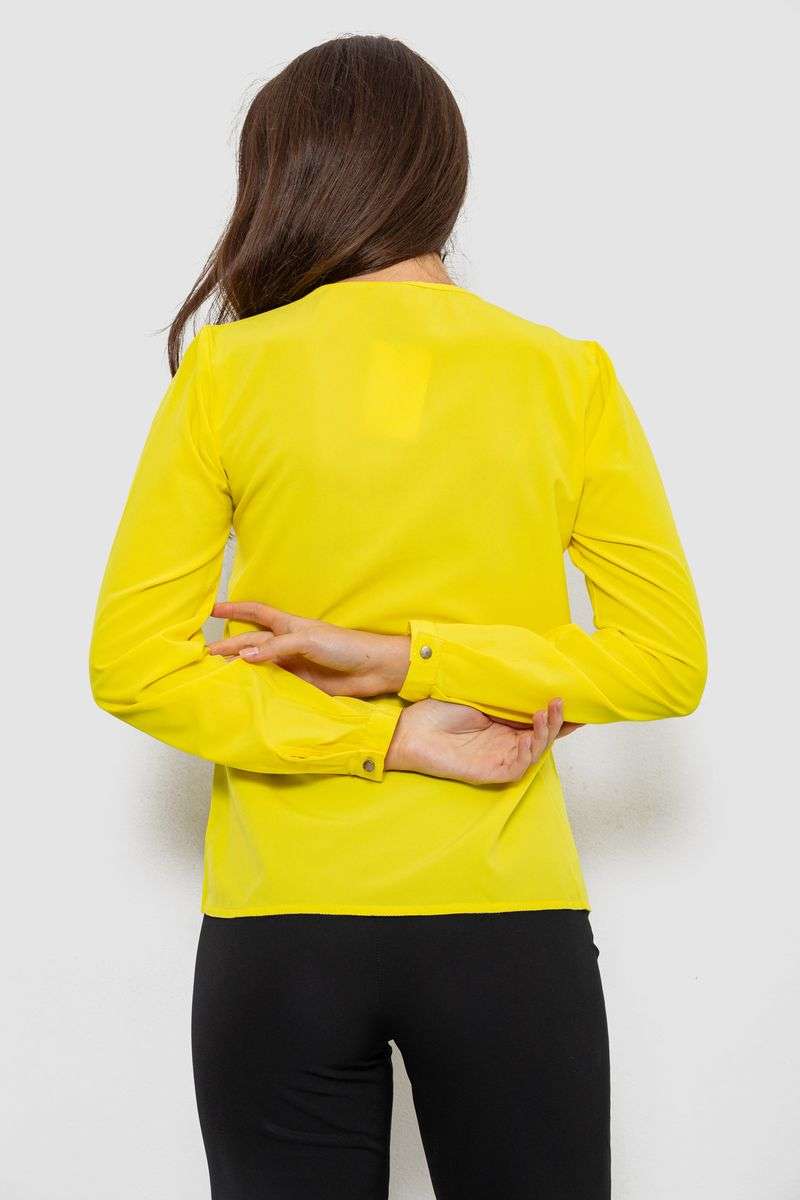 Блуза однотонная, цвет желтый, 230R1122-3 — изображение 4