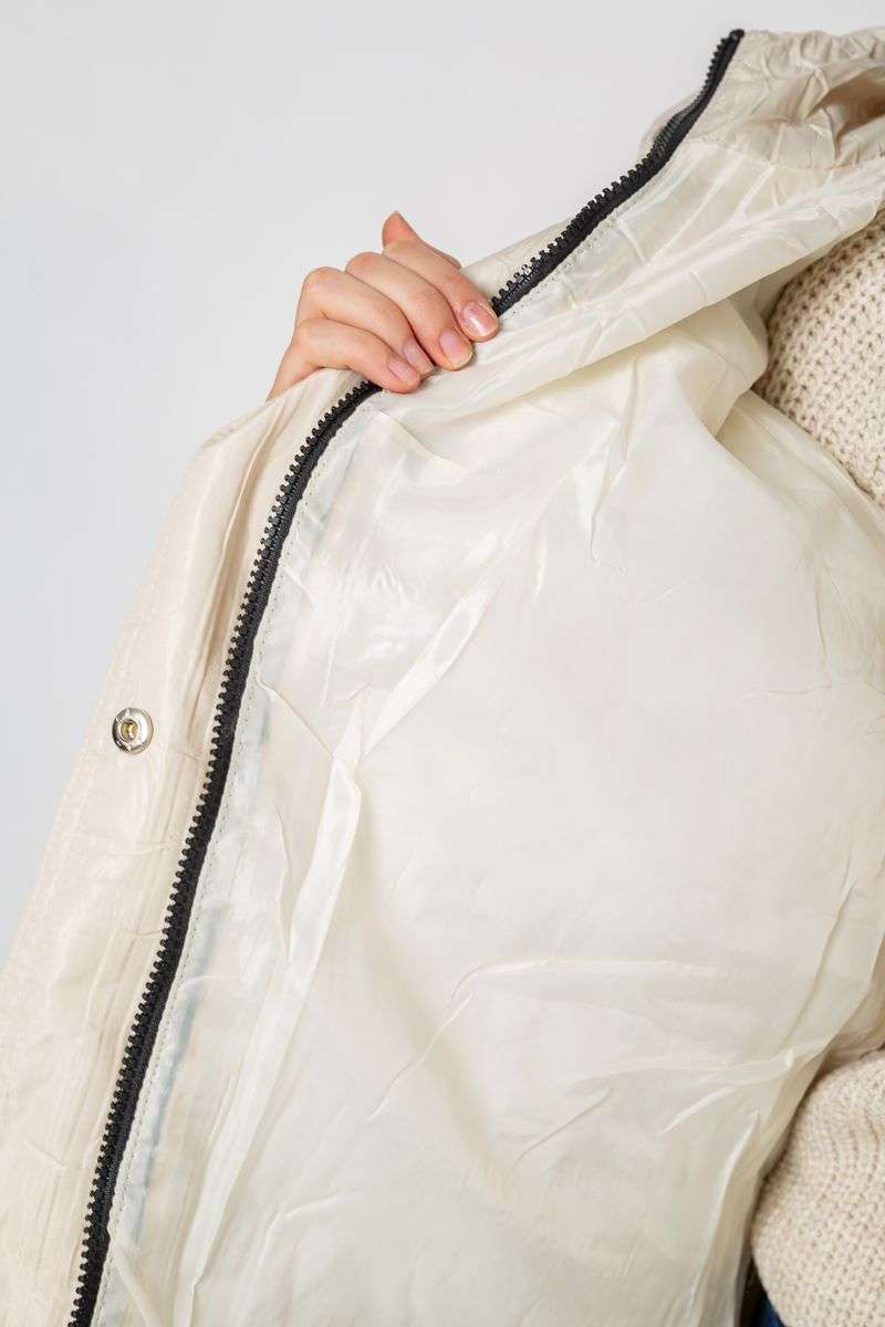 Куртка женская демисезонная с поясом, цвет светло-бежевый, 207R005 — изображение 8