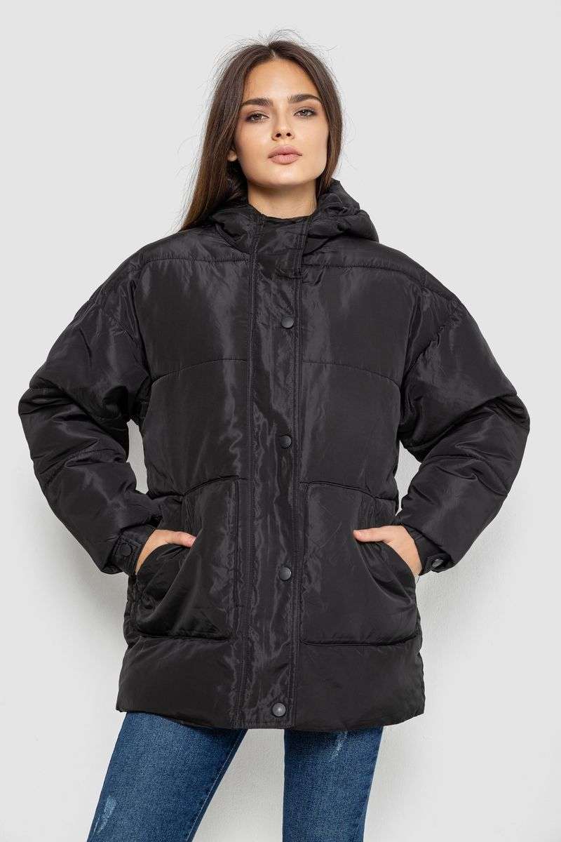 Куртка женская демисезонная с поясом, цвет черный, 207R005 — изображение 5
