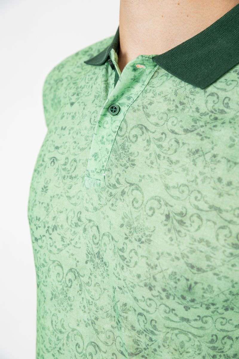 Поло мужское с принтом, цвет зеленый, 247R316 — изображение 5