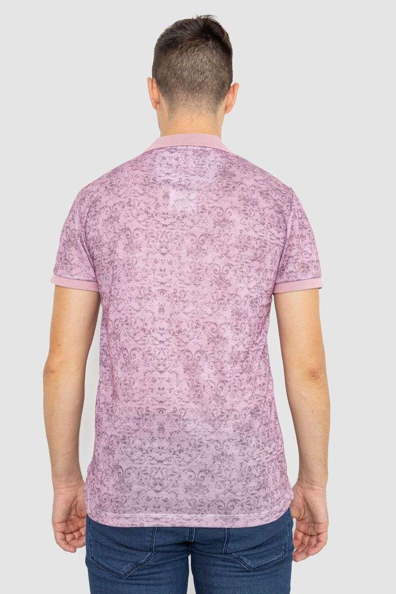 Поло мужское с принтом, цвет светло-сиреневый, 247R316 — изображение 4