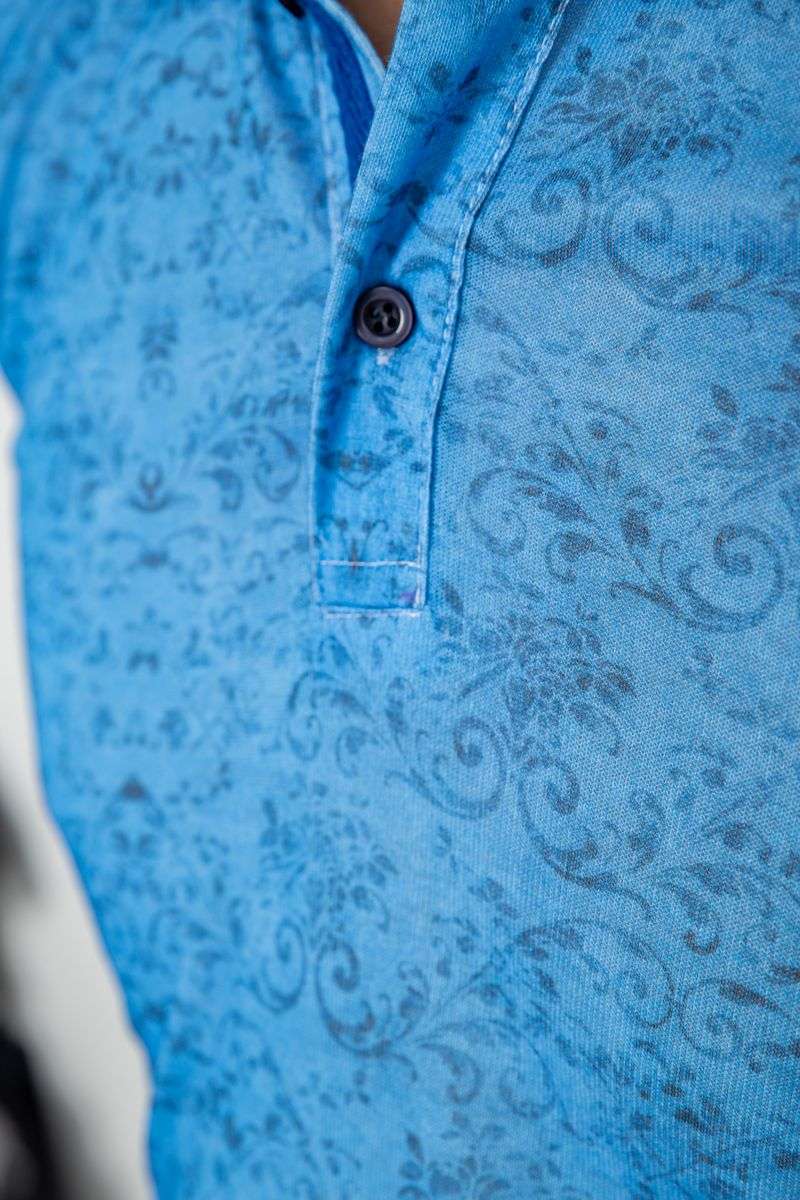 Поло мужское с принтом, цвет синий, 247R316 — изображение 5