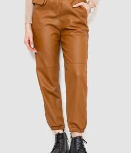 Штаны женские из экокожи, цвет коричневый, 186R5205