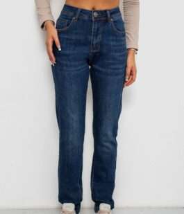 Джинсы женские на флисе, цвет синий, 244RVE981