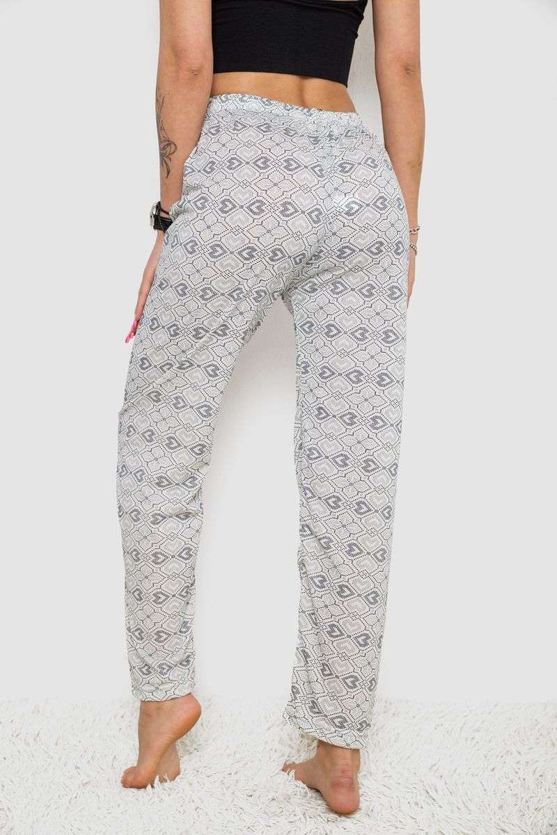 Штаны женские домашние, цвет молочно-серый, 238R58220-1 — изображение 4