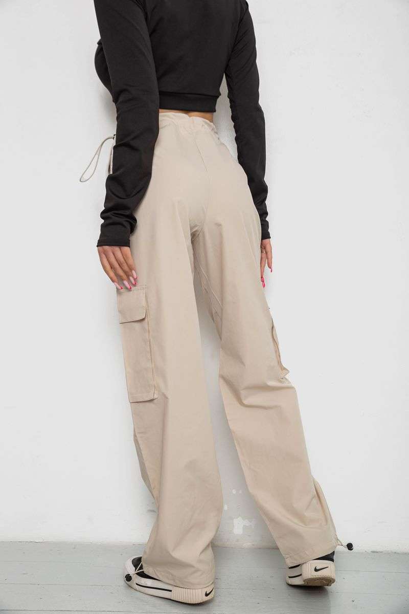 Брюки карго женские, цвет светло-бежевый, 238R5366 — изображение 4