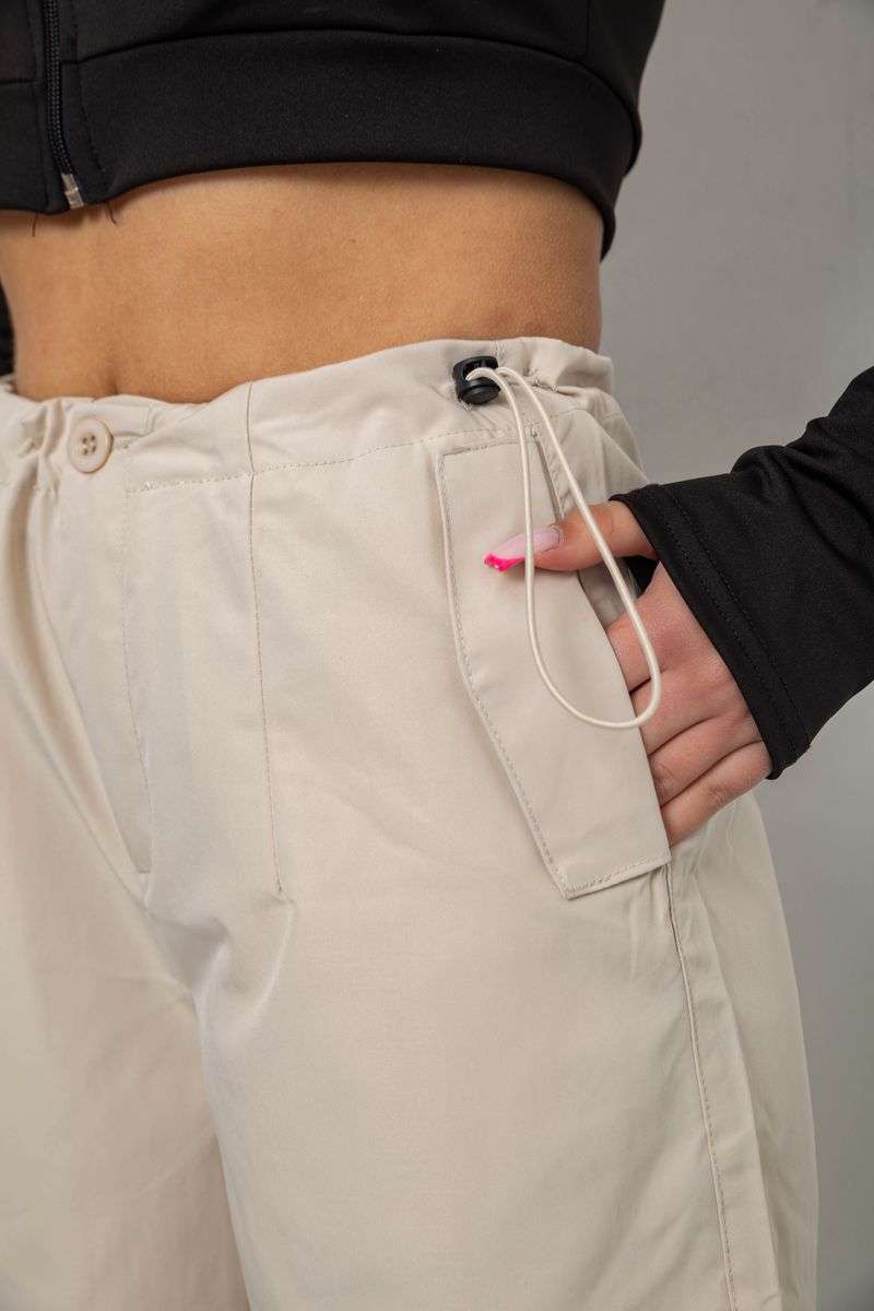 Брюки карго женские, цвет светло-бежевый, 238R5366 — изображение 5