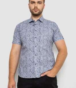 Рубашка мужская с принтом, цвет синий, 214R6917-8