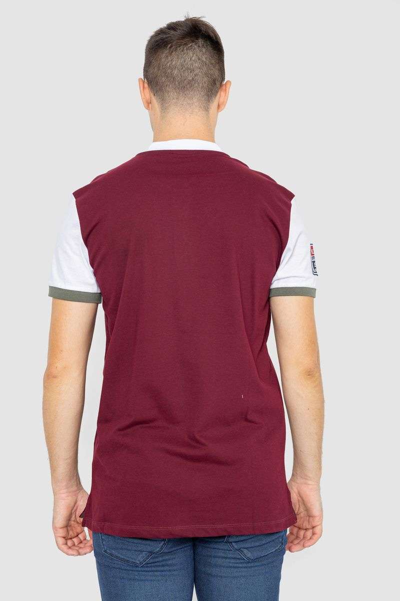 Поло мужское с принтом, цвет бордовый, 247R317 — изображение 4
