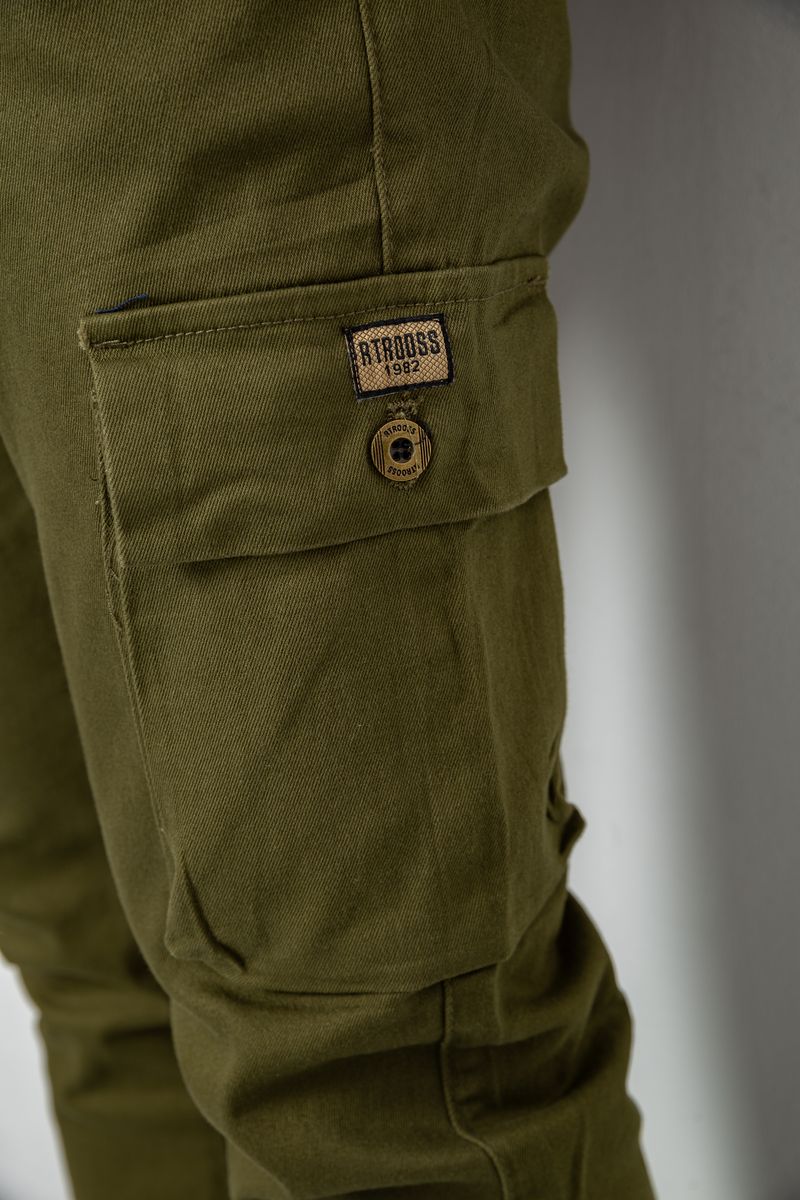 Джинсы мужские демисезонные, цвет хаки, 243R8083 — изображение 5