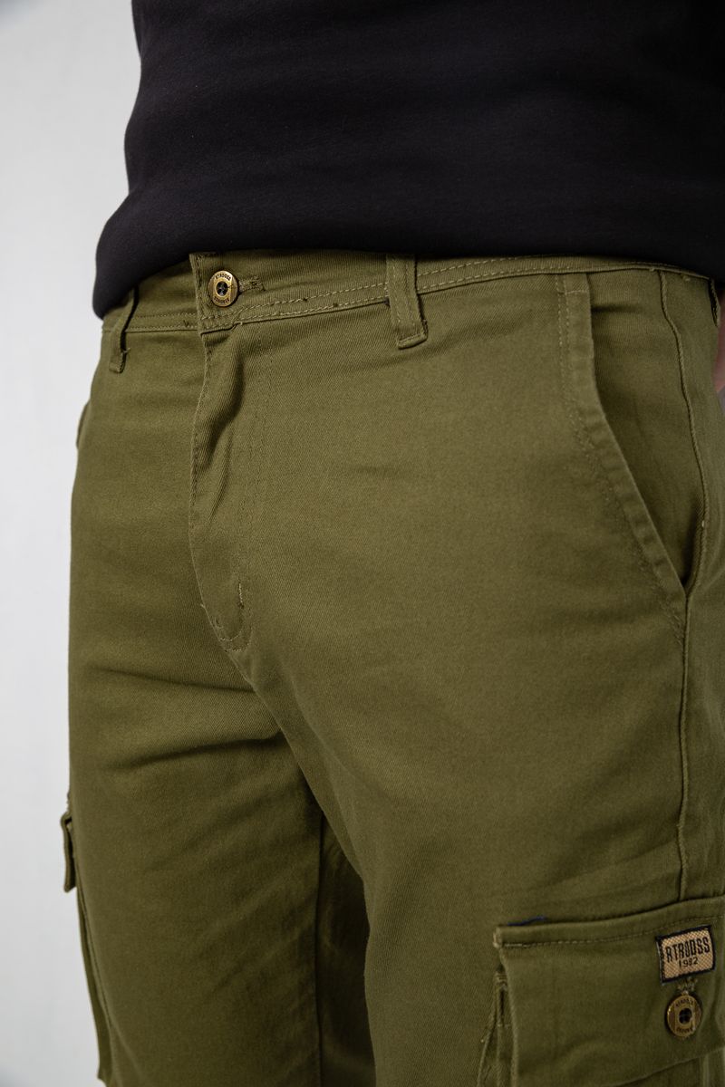 Джинсы мужские демисезонные, цвет хаки, 243R8083 — изображение 6