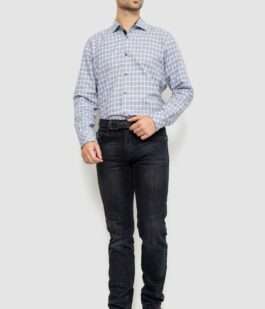 Рубашка мужская в клетку, цвет серо-белый, 214R113-35-193