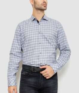 Рубашка мужская в клетку, цвет серо-белый, 214R113-35-193