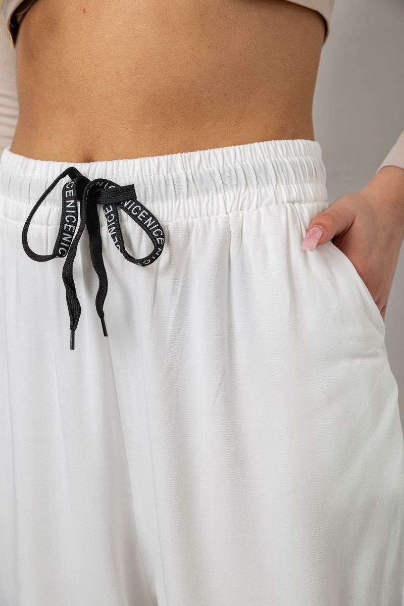 Штаны женские катоновые, цвет белый, 244RLE-071 — изображение 5