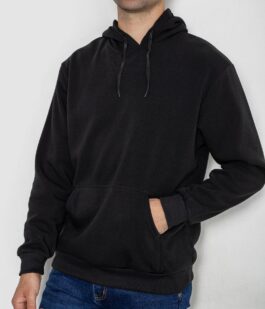 Худи мужской на флисе с капюшоном, цвет черный, 244R2517