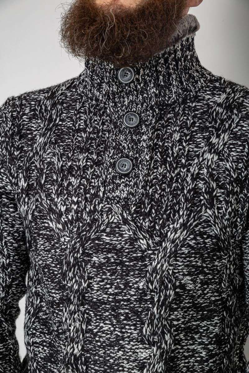 Свитер мужской, цвет черно-белый, 214R10323 — изображение 5