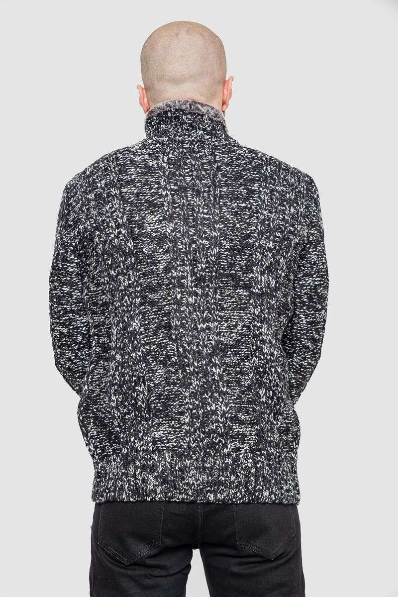 Свитер мужской, цвет черный, 214R10323 — изображение 4