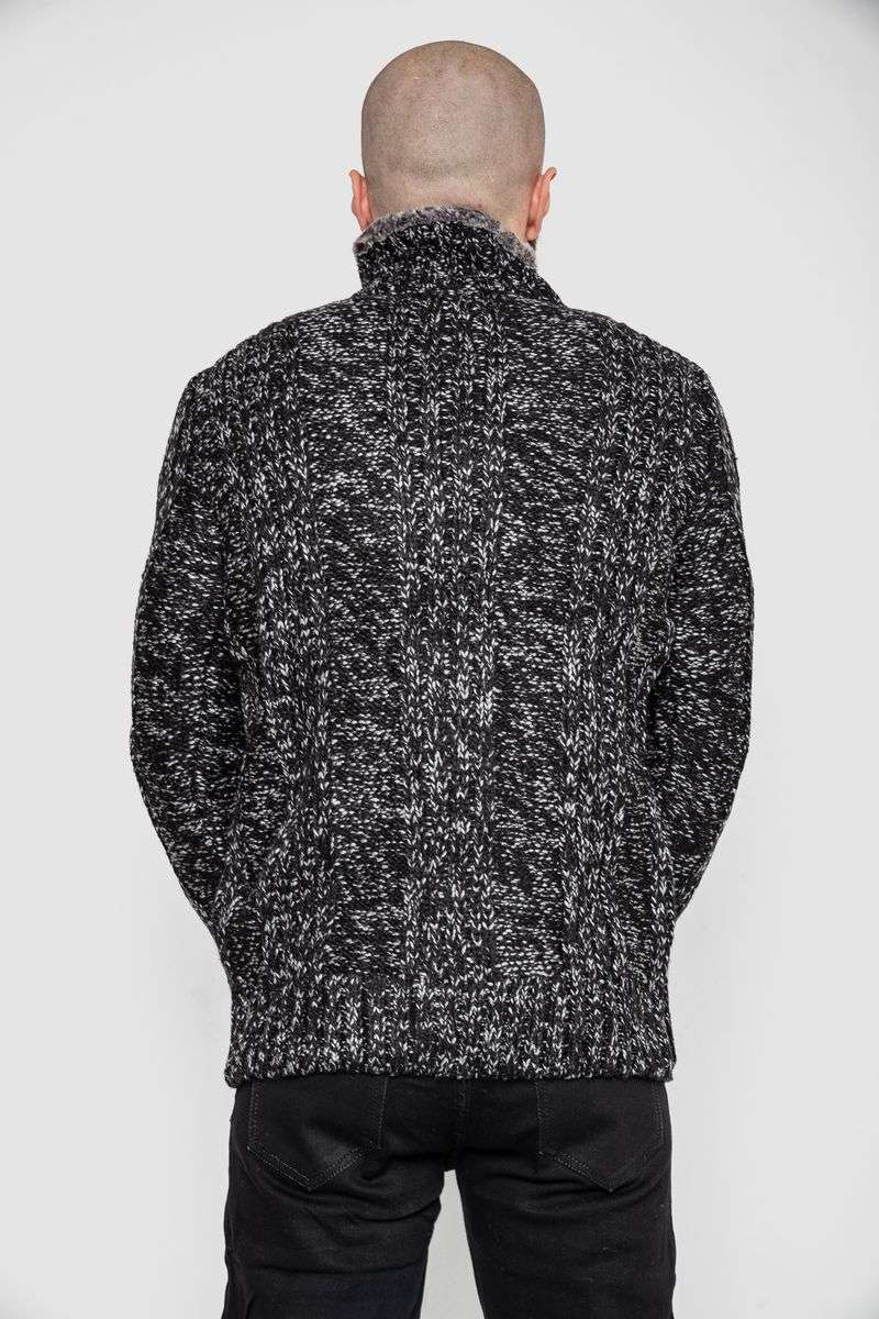 Свитер мужской, цвет черно-серый, 214R10323 — изображение 4