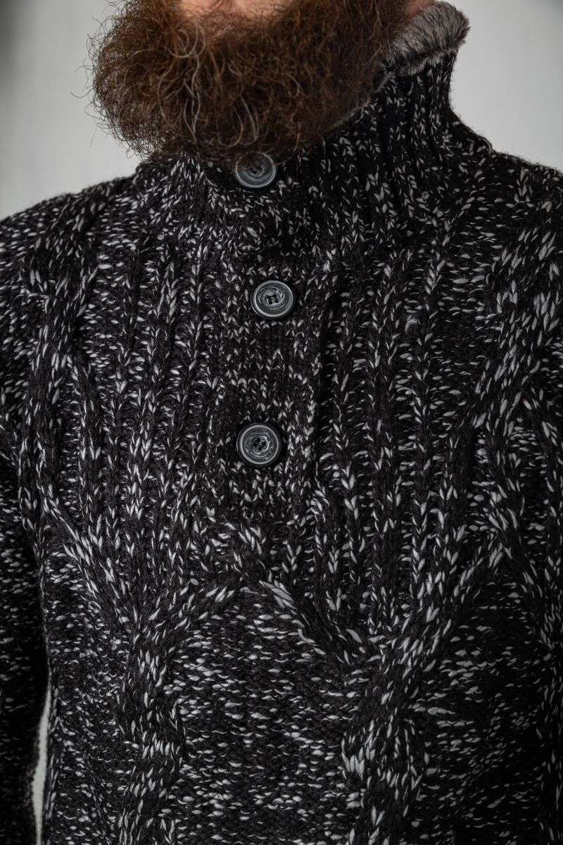 Свитер мужской, цвет черно-серый, 214R10323 — изображение 5