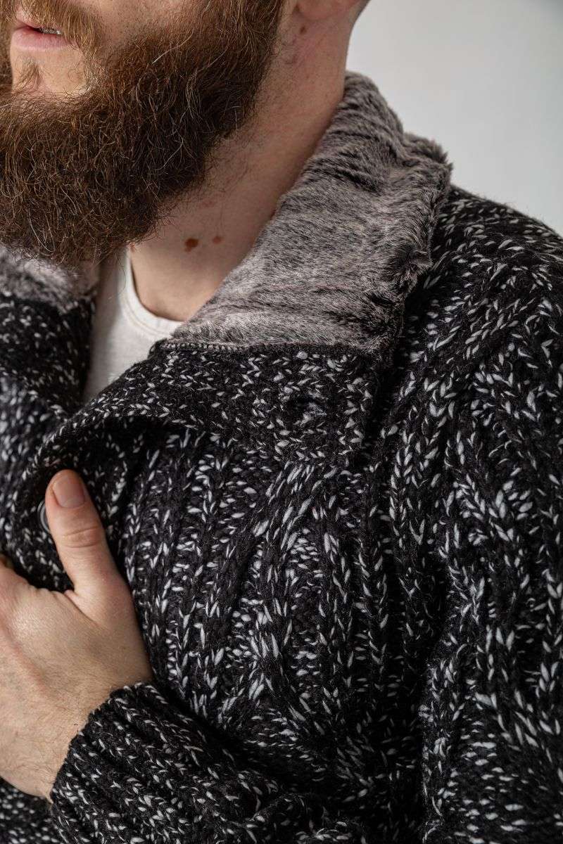 Свитер мужской, цвет черно-серый, 214R10323 — изображение 6