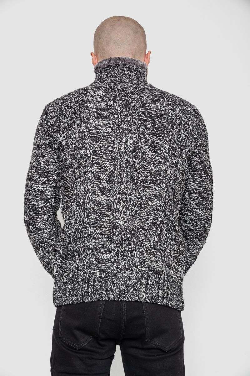 Свитер мужской, цвет черно-белый, 214R10323 — изображение 4