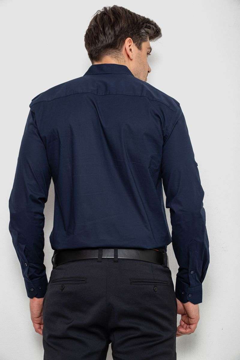 Рубашка мужская, цвет темно-синий, 214R7094 — изображение 5
