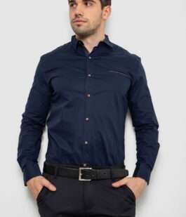 Рубашка мужская, цвет темно-синий, 214R7094