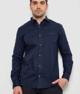 Рубашка мужская, цвет темно-синий, 214R7094