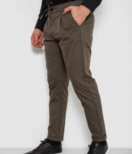 Брюки мужские классические однотонные, цвет хаки, 157RU02-014