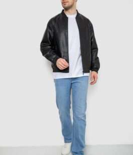 Куртка мужская экокожа, цвет черный, 244R718-5