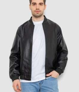 Куртка мужская экокожа, цвет черный, 244R718-5