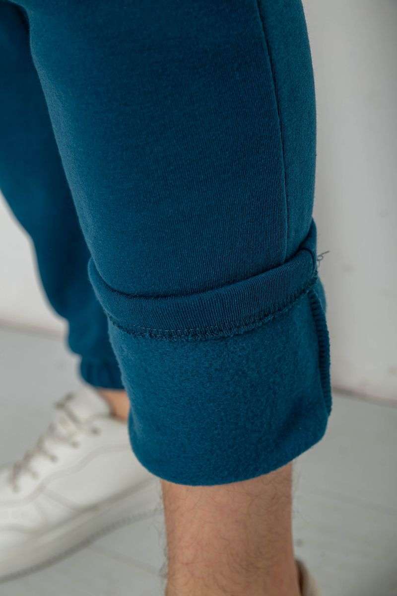 Спортивные штаны мужские на флисе, цвет изумрудный, 238R57256 — изображение 6