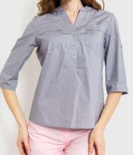 Блуза однотонная, цвет светло-серый, 230R96