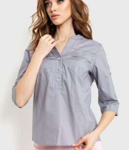 Блуза однотонная, цвет светло-серый, 230R96