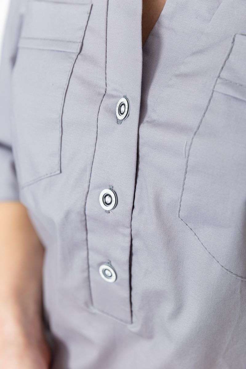 Блуза однотонная, цвет светло-серый, 230R96 — изображение 5