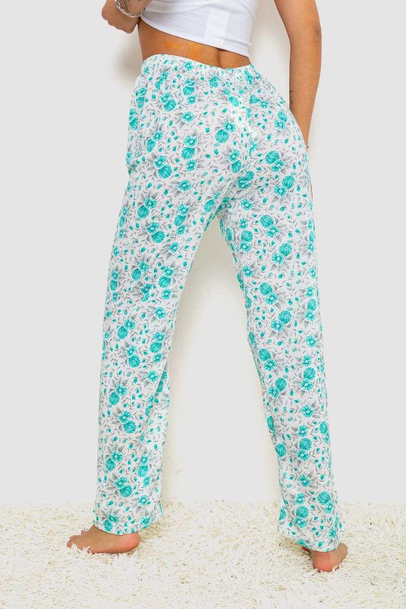 Штаны женские домашние, цвет молочно-бирюзовый, 238R57854 — изображение 4