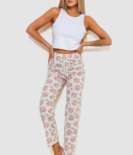Штаны женские домашние, цвет молочно-пудровый, 238R57854