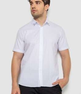 Рубашка мужская однотонная, цвет белый, 214R830