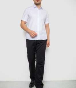 Рубашка мужская однотонная, цвет белый, 214R830