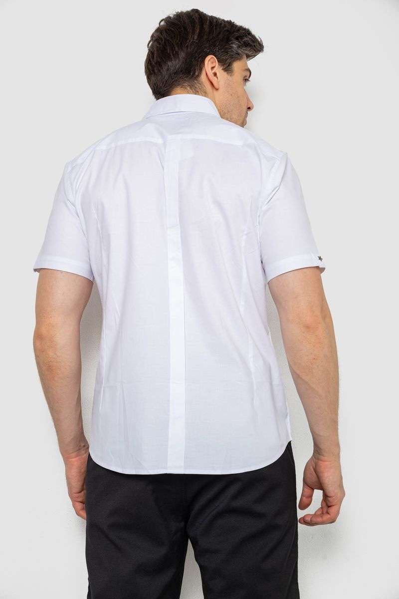 Рубашка мужская однотонная, цвет белый, 214R830 — изображение 4