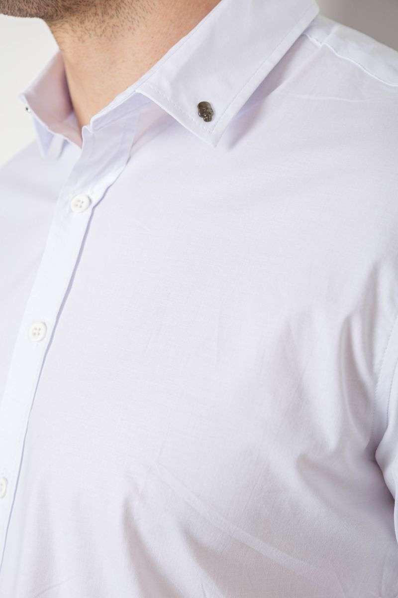 Рубашка мужская однотонная, цвет белый, 214R830 — изображение 5