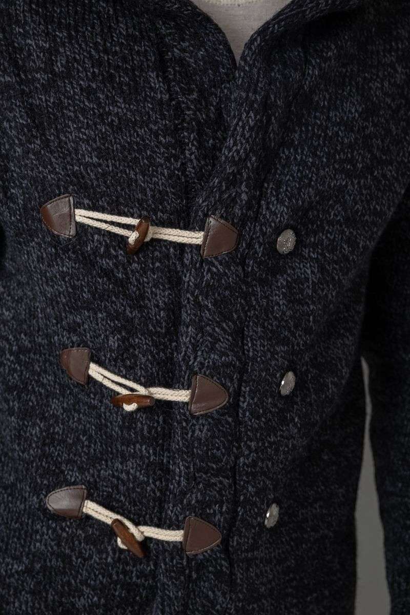 Кофта мужская на пуговицах, цвет черный, 214R10640 — изображение 5