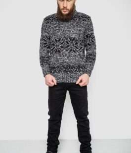 Свитер мужской, цвет черно-белый, 214R10321