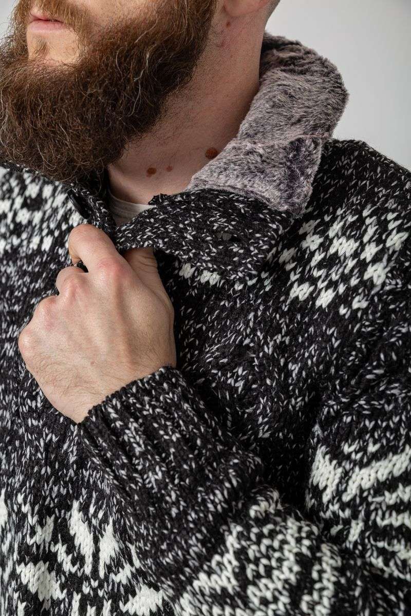 Свитер мужской, цвет черно-серый, 214R10321 — изображение 5