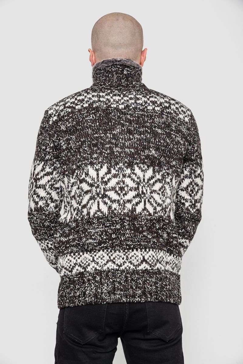 Свитер мужской, цвет коричневый, 214R10321 — изображение 4