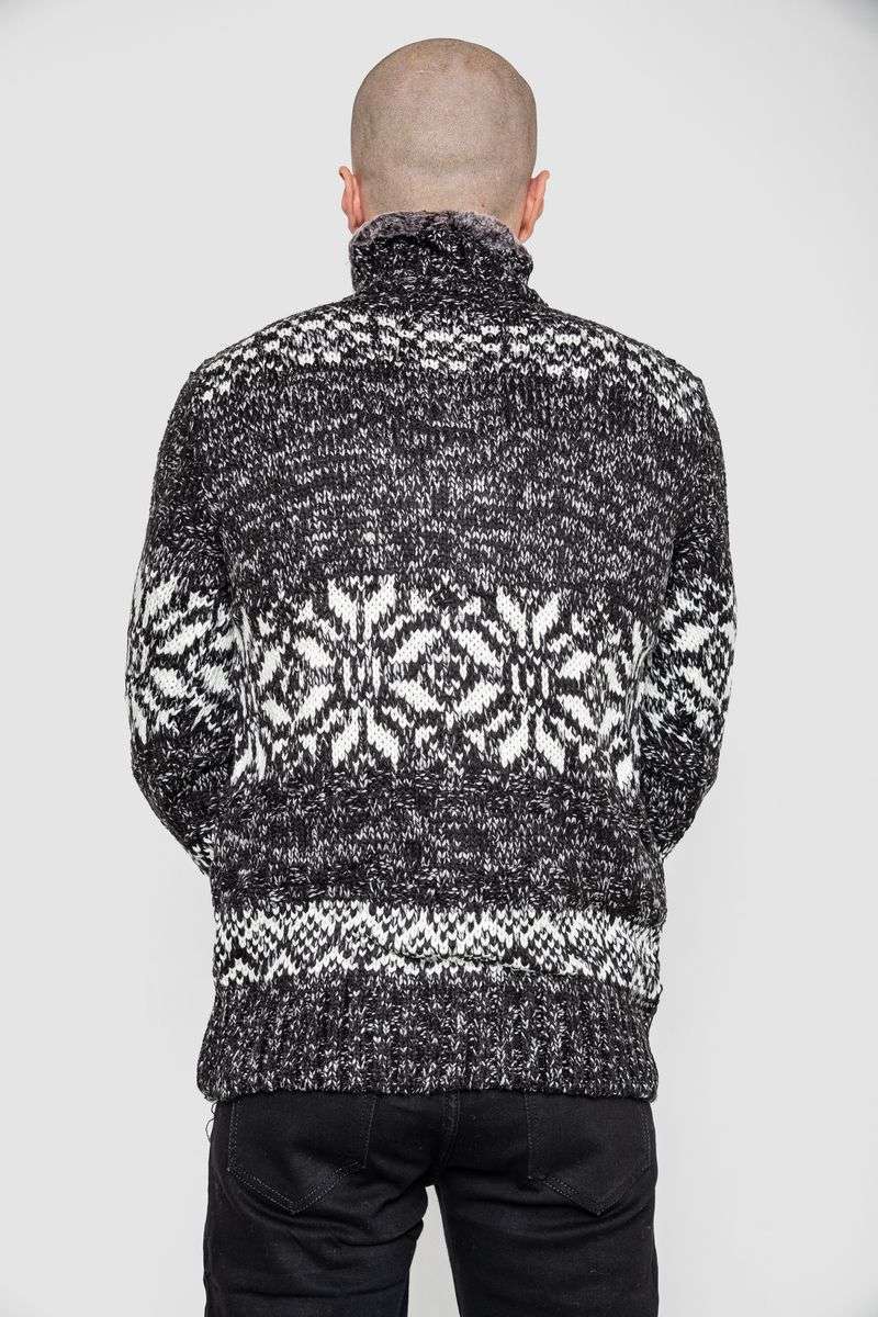 Свитер мужской, цвет черно-серый, 214R10321 — изображение 4