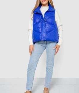 Жилетка женская однотонная, цвет электрик, 244R915