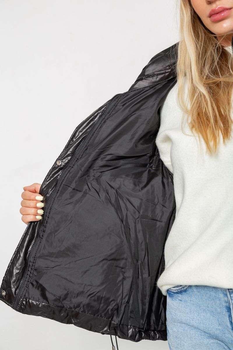 Жилетка женская однотонная, цвет черный, 244R915 — изображение 5