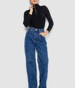 Джинсы женские на тонком флисе Palazzo, цвет синий, 207RV235-6