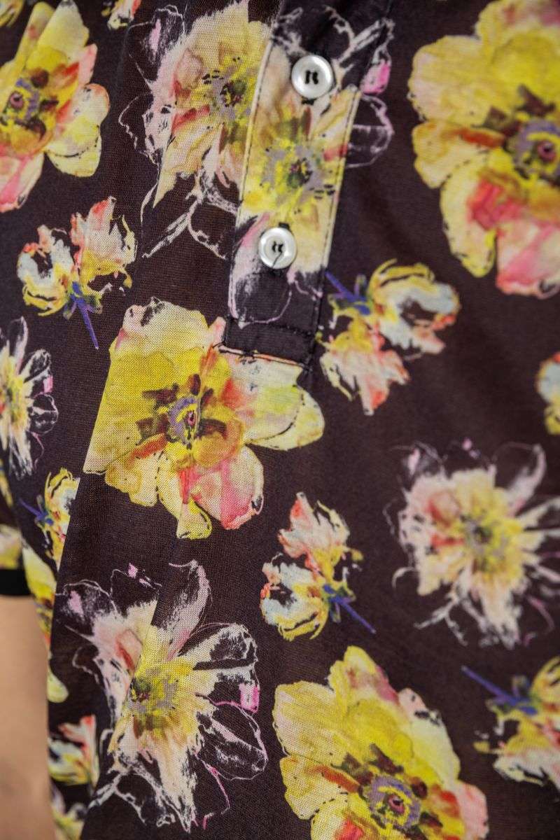 Поло мужское с принтом, цвет черно-желтый, 247R306 — изображение 5